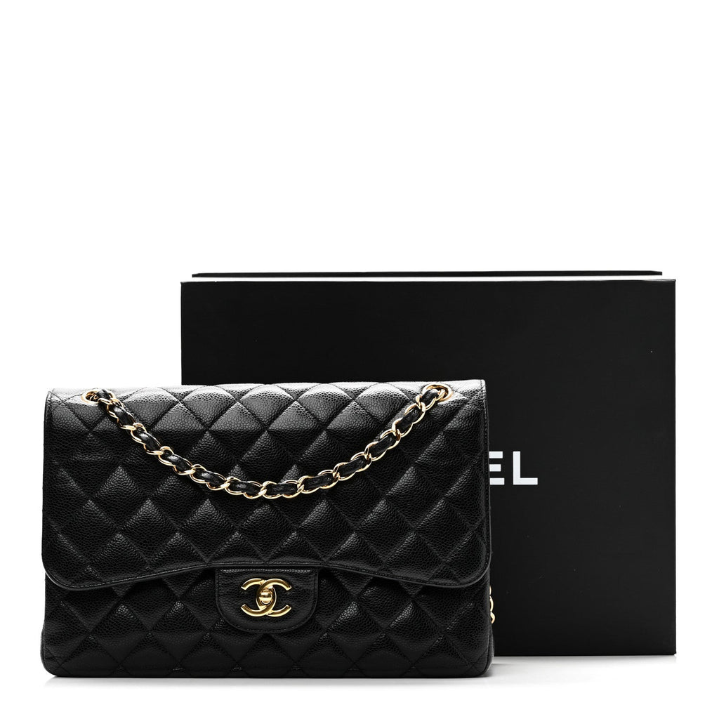 Chanel Caviar Quilted Jumbo Double Flap Black