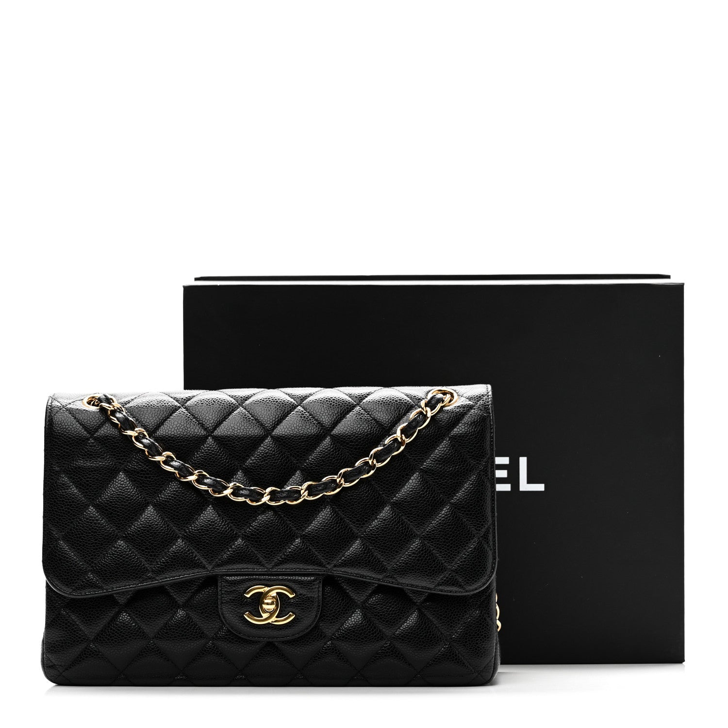 Chanel Caviar Quilted Jumbo Double Flap Black