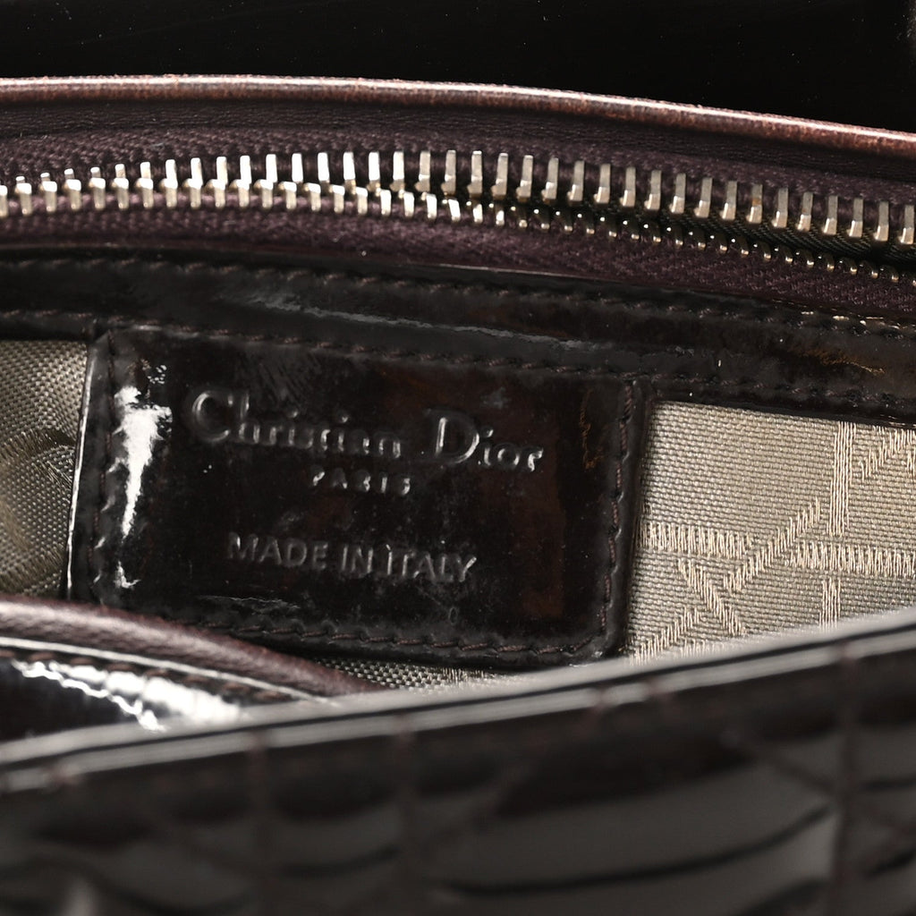 Christian Dior Patent Cannage Medium Lady Dior Dark Brown