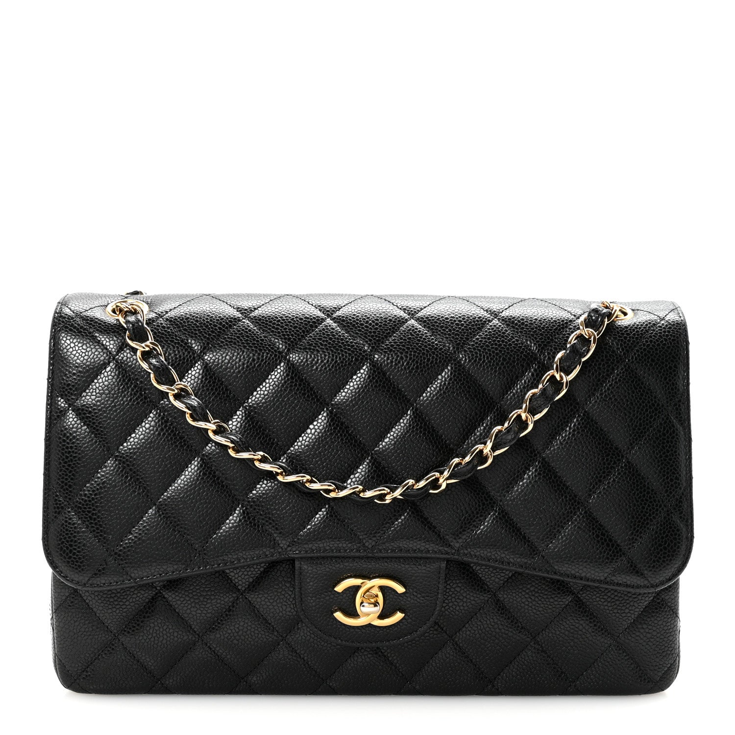 Chanel Caviar Quilted Jumbo Double Flap Black