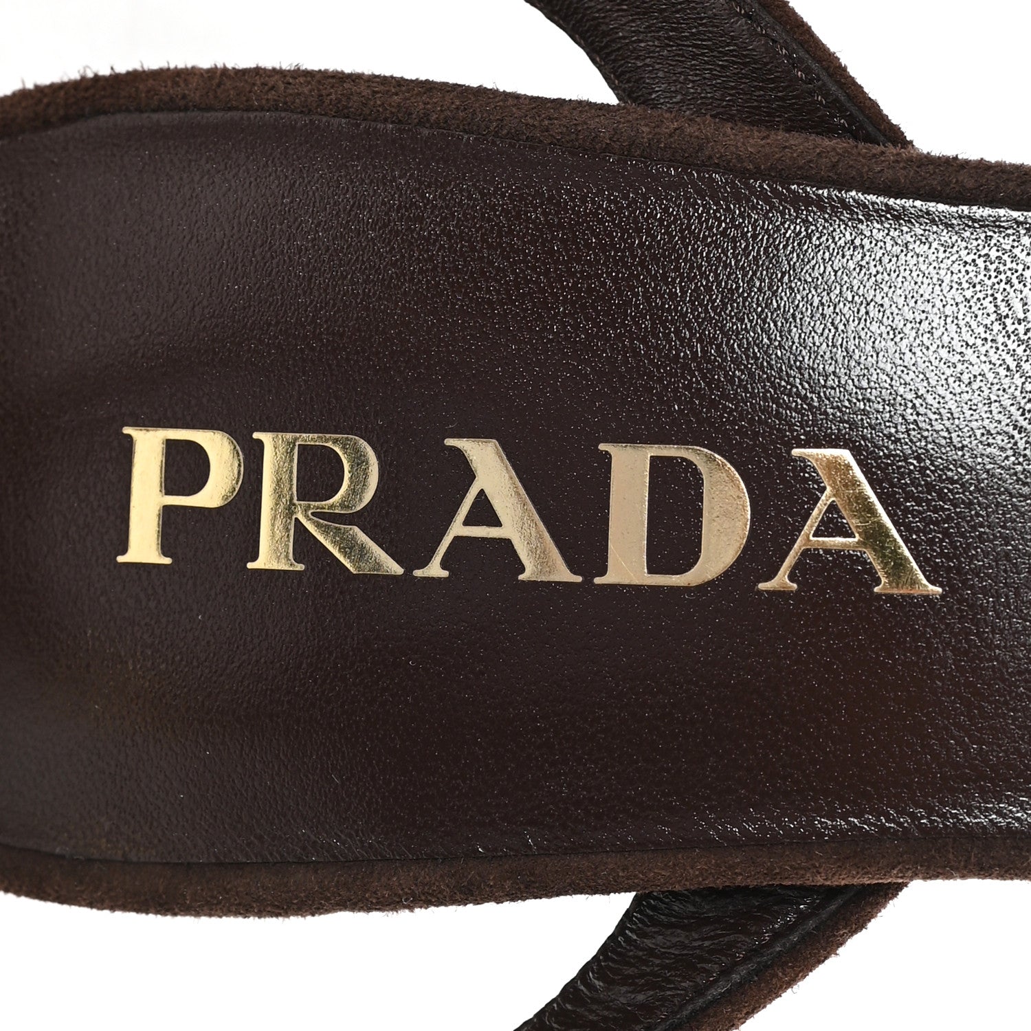 Prada Scamosciata Logo Ankle Strap 40/135mm Platform Sandals 36 Moro