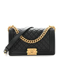 Chanel Calfskin Quilted Medium Boy Flap Black