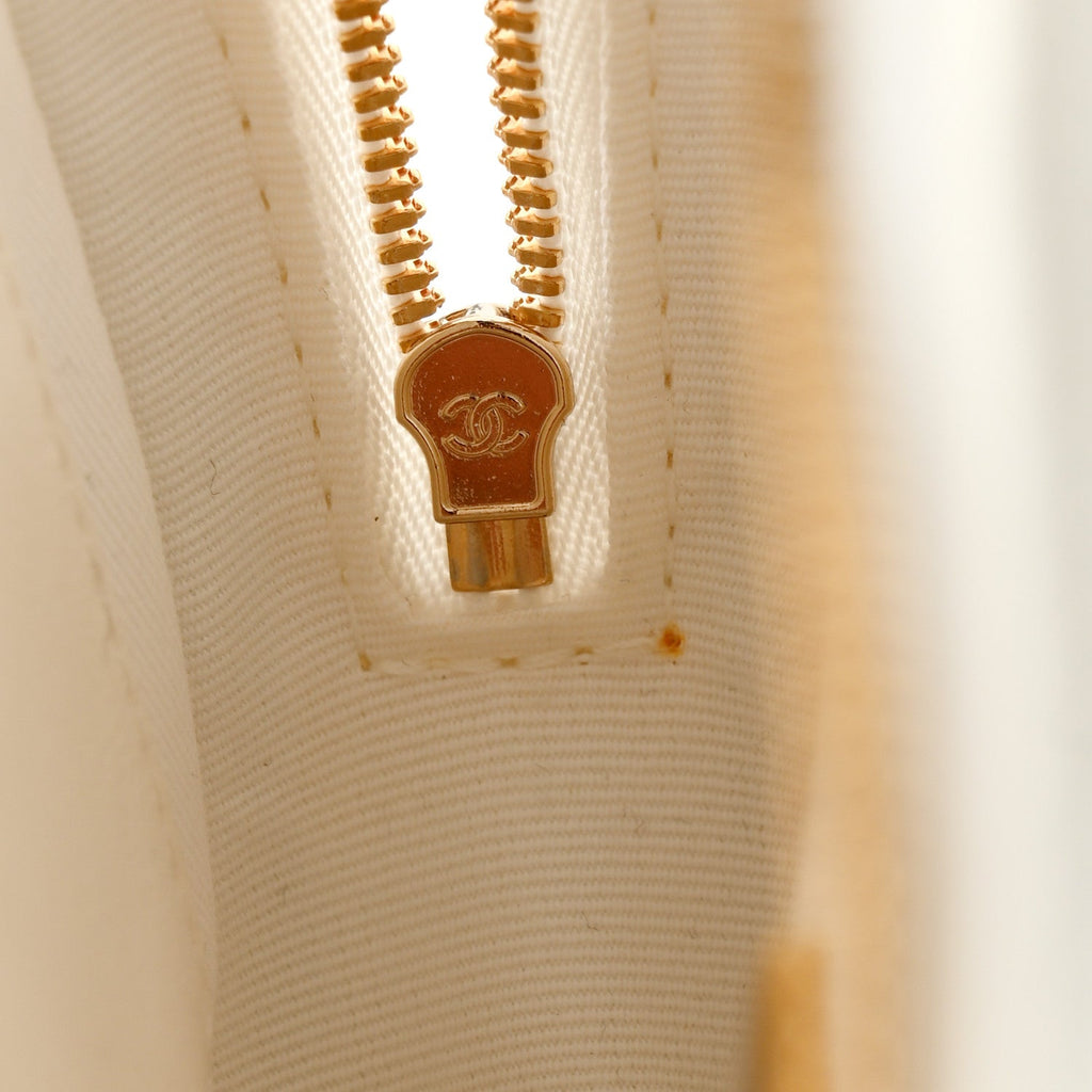 Chanel Lambskin Quilted CC In Love Heart Bag White