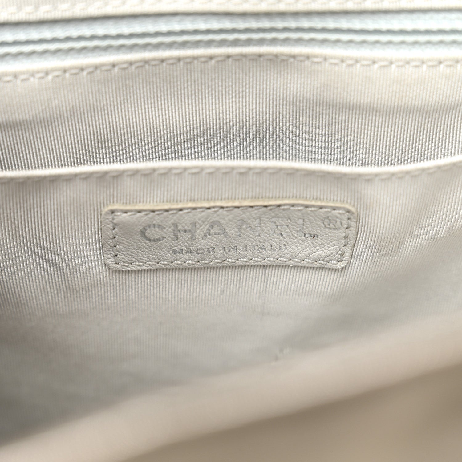 Chanel Iridescent Calfskin Chevron Quilted Small Urban Spirit Backpack Silver