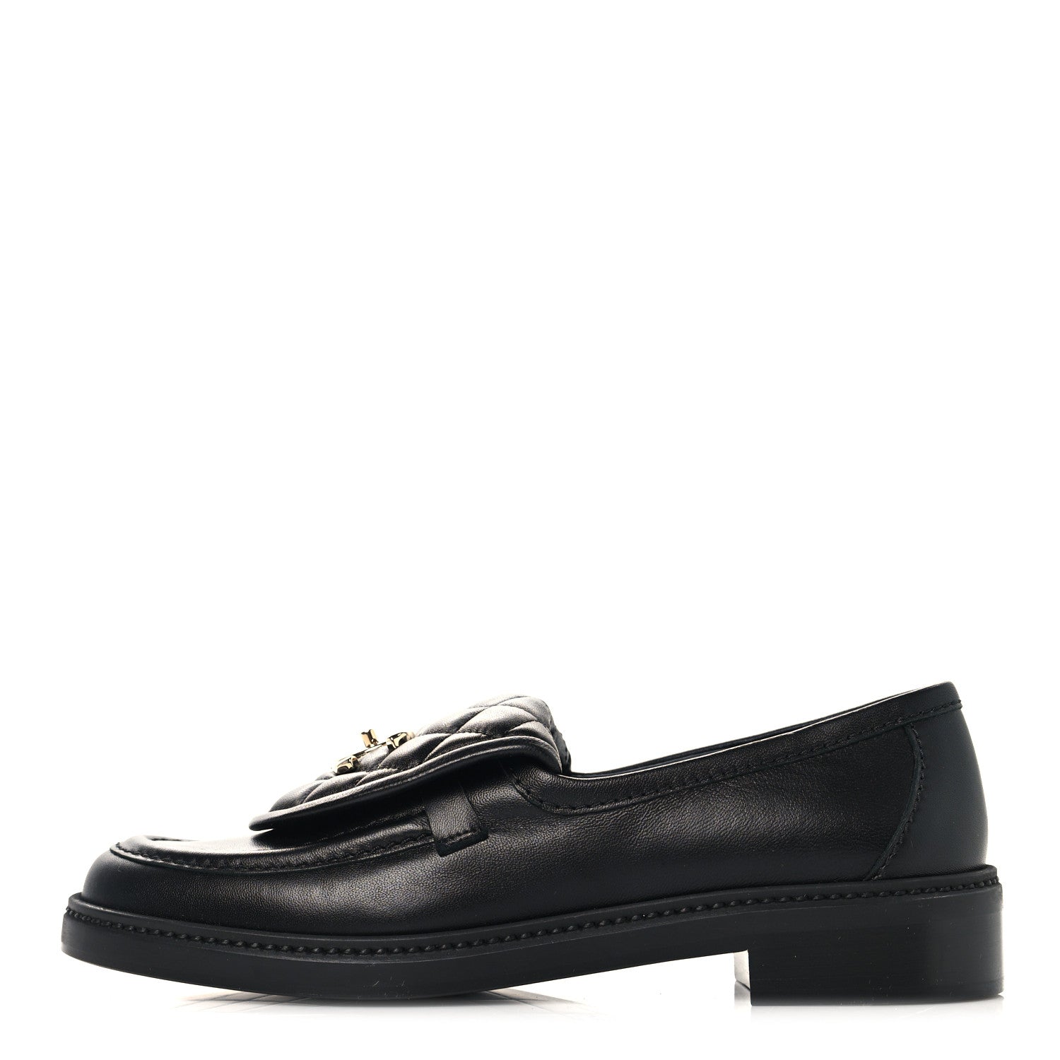 Lambskin Quilted CC Turnlock Loafers 38 Black