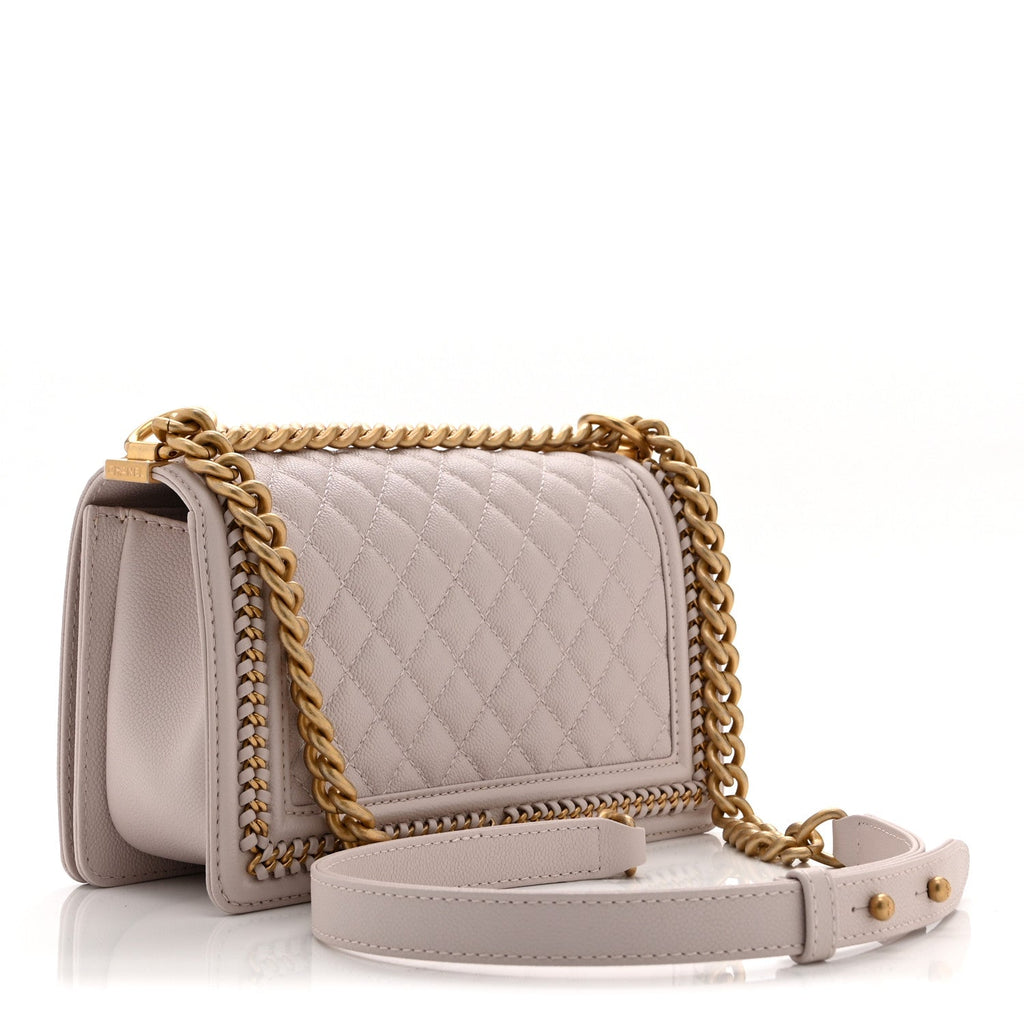 Chanel Caviar Quilted Chain Around Medium Boy Flap Light Purple