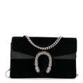 Gucci Velvet Super Mini Dionysus Shoulder Bag Black