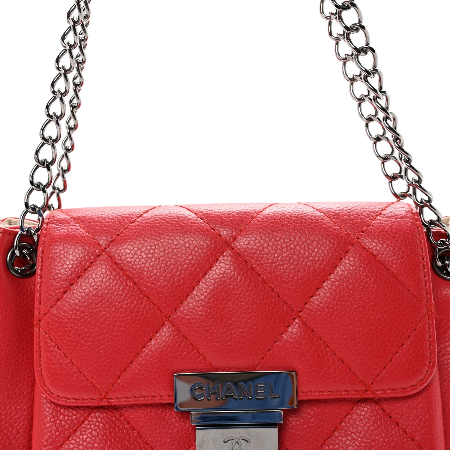 Chanel Caviar Small Accordion Flap Red