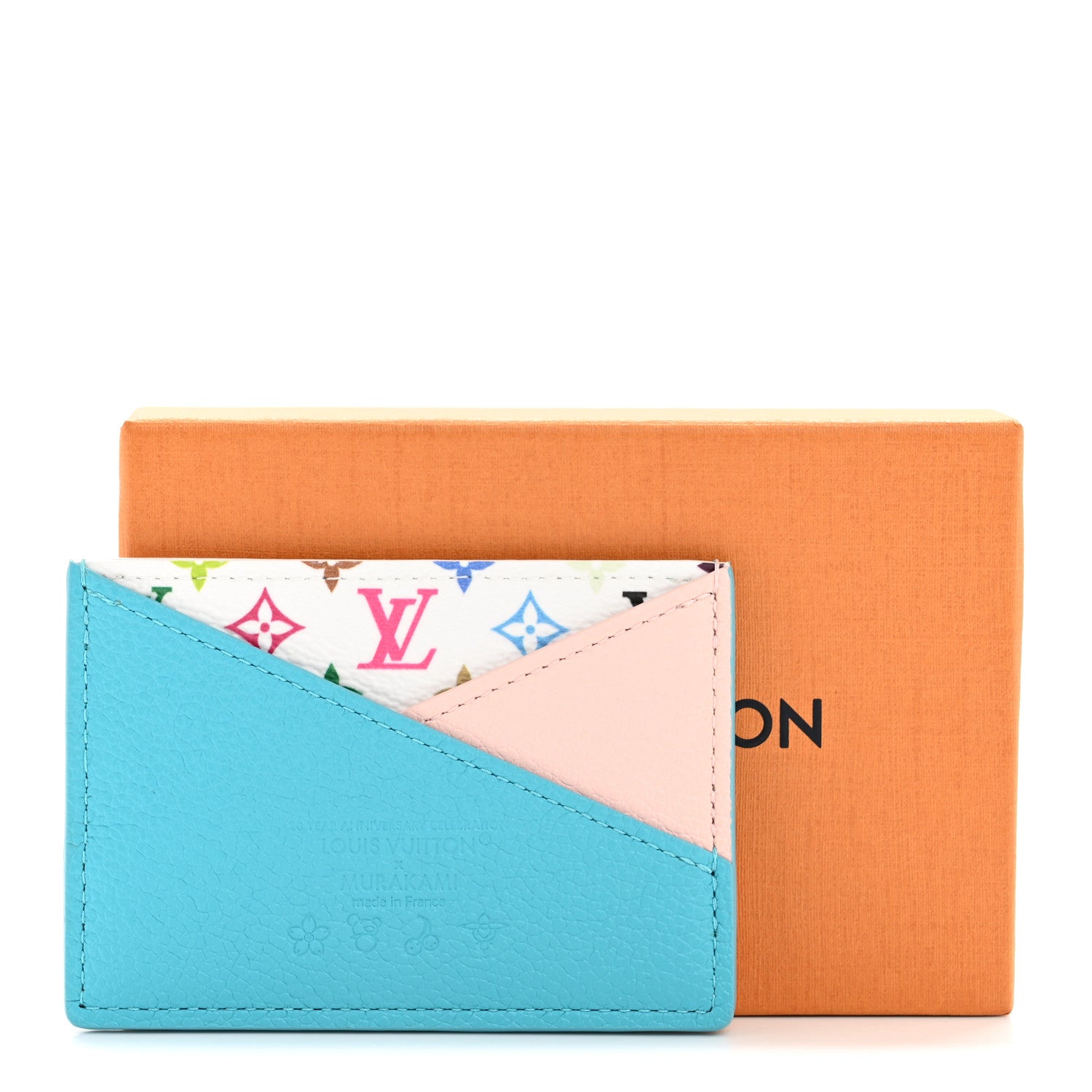 Louis Vuitton LV X TM Monogram Multicolor Criss-Cross Card Holder Kabira Blue Rose
