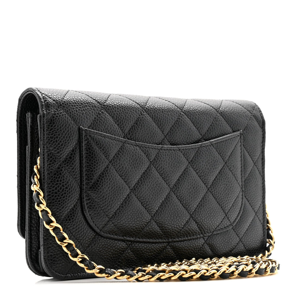 Chanel Caviar Quilted Wallet on Chain WOC Black