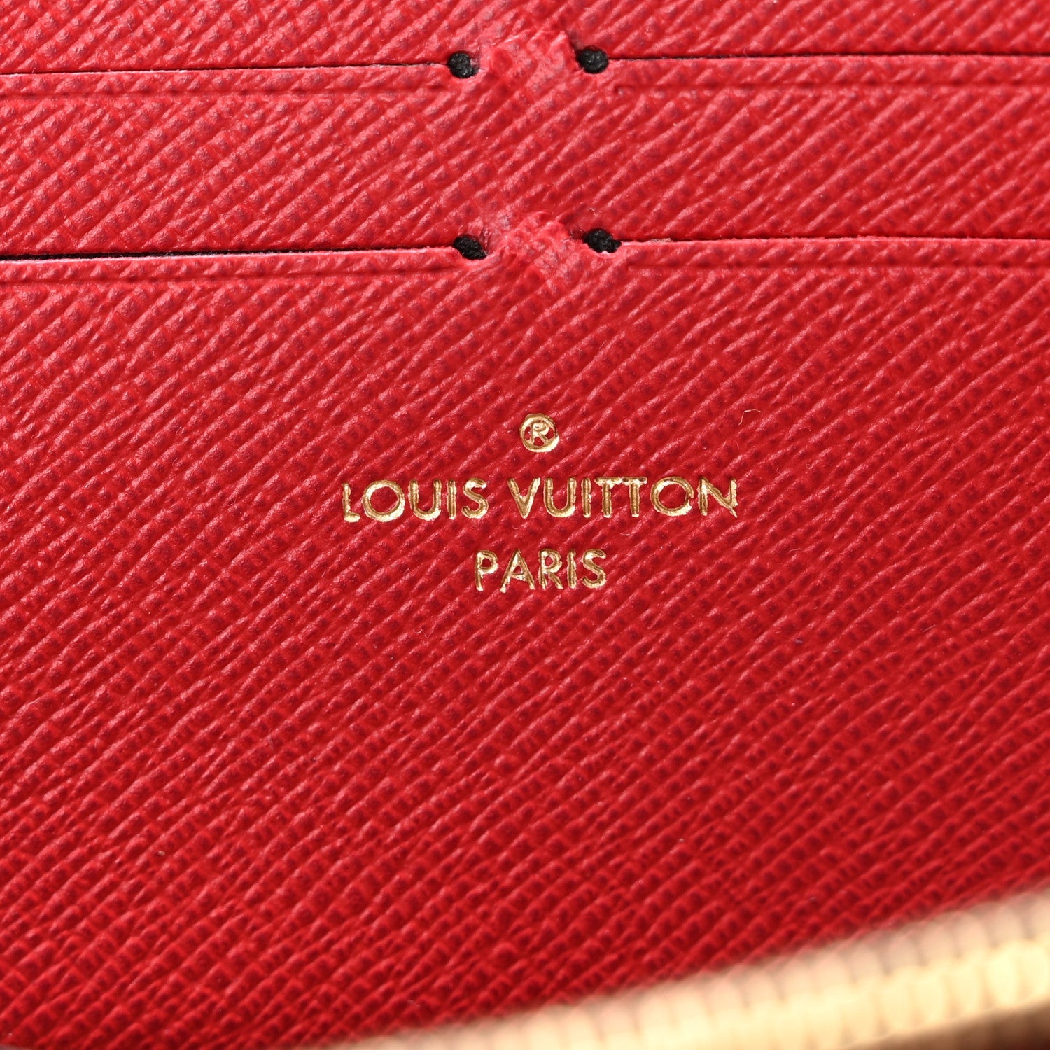 Louis Vuitton Damier Ebene Clemence Wallet Cherry