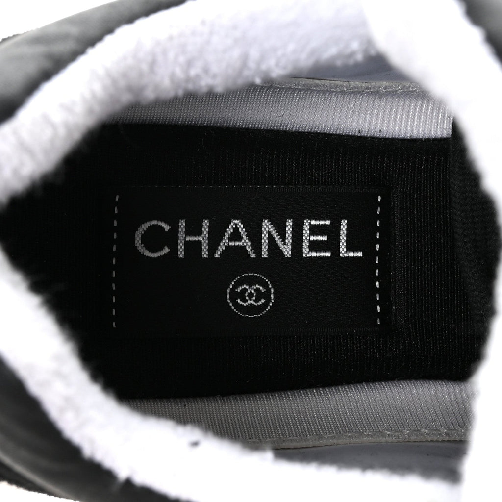 Fabric Calfskin Suede CC Sneakers 36.5 Black White
