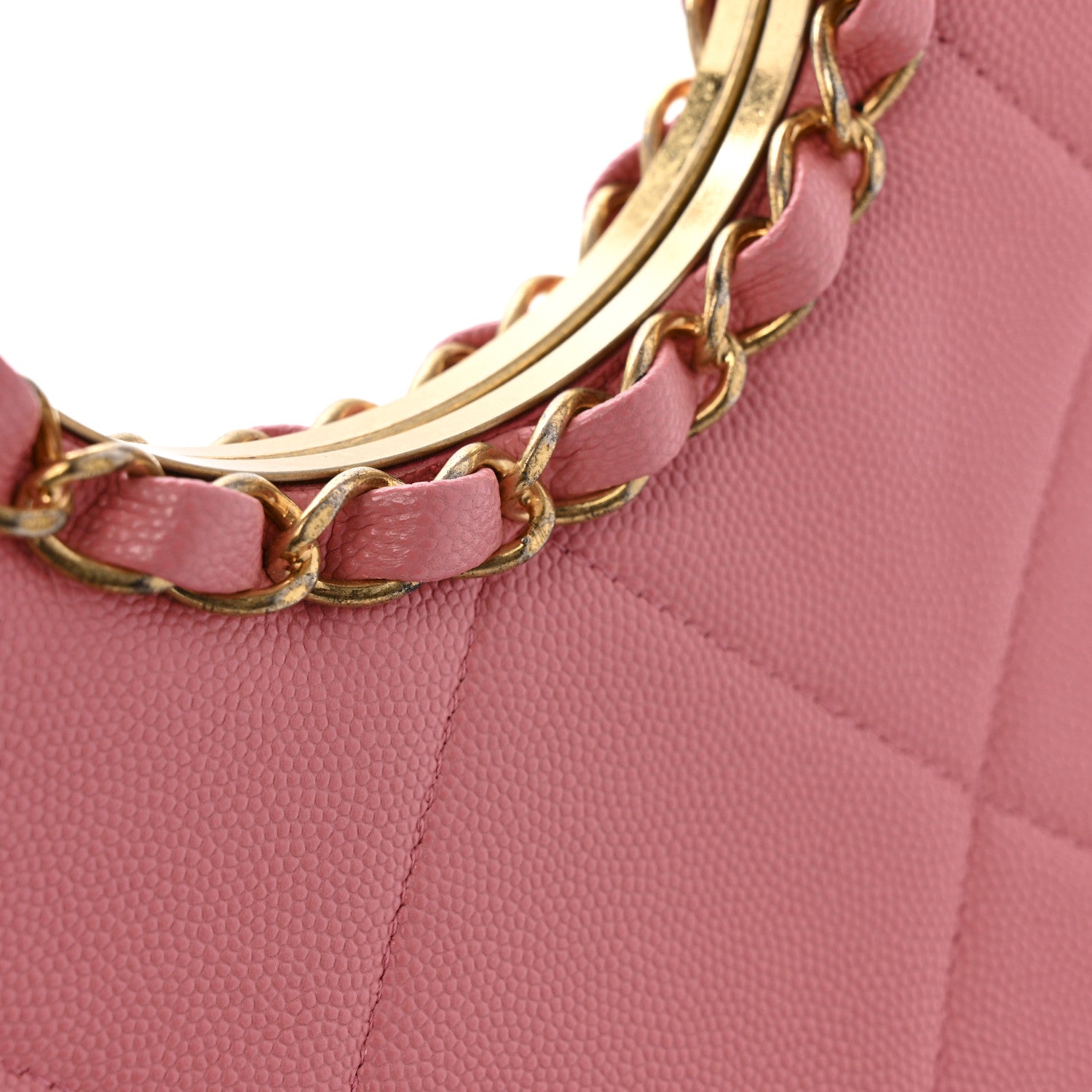 Chanel Caviar Quilted A Real Catch Clutch Pink