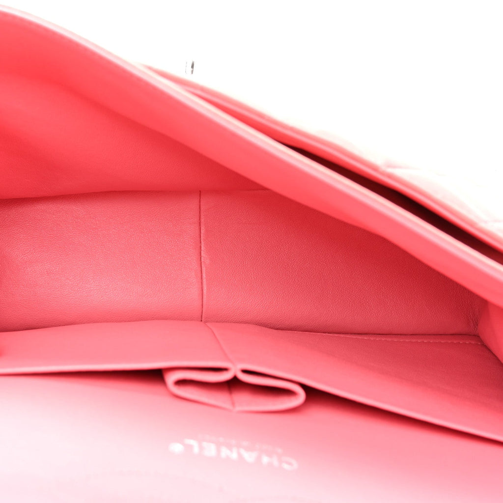 Chanel Lambskin Quilted Jumbo Double Flap Pink