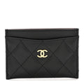 Caviar Quilted Card Holder Black