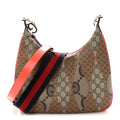 Gucci GG Supreme Monogram Mix Monogram Web Patchwork Large Attache Shoulder Bag Beige Multicolor