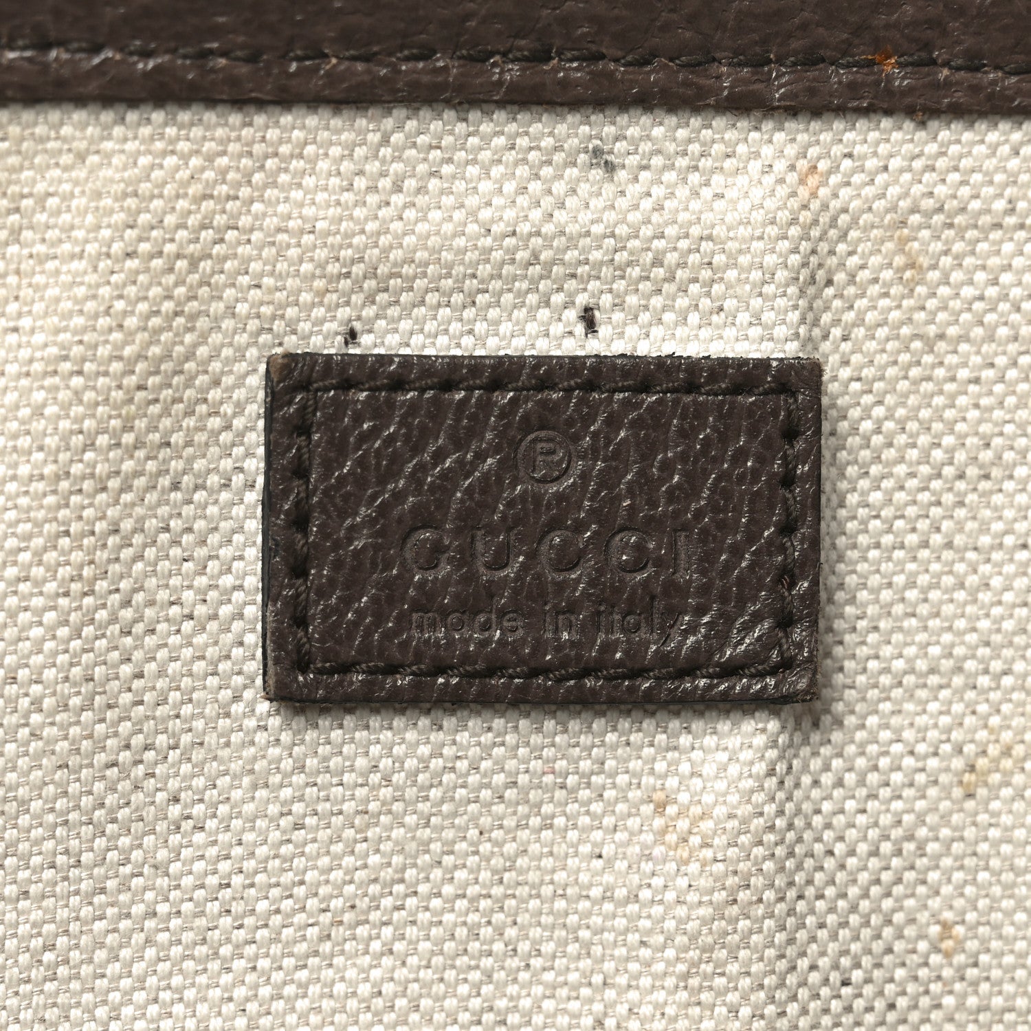 Gucci GG Supreme Monogram Textured Calfskin Small Ophidia Shoulder Tote Bag Beige Ebony New Acero