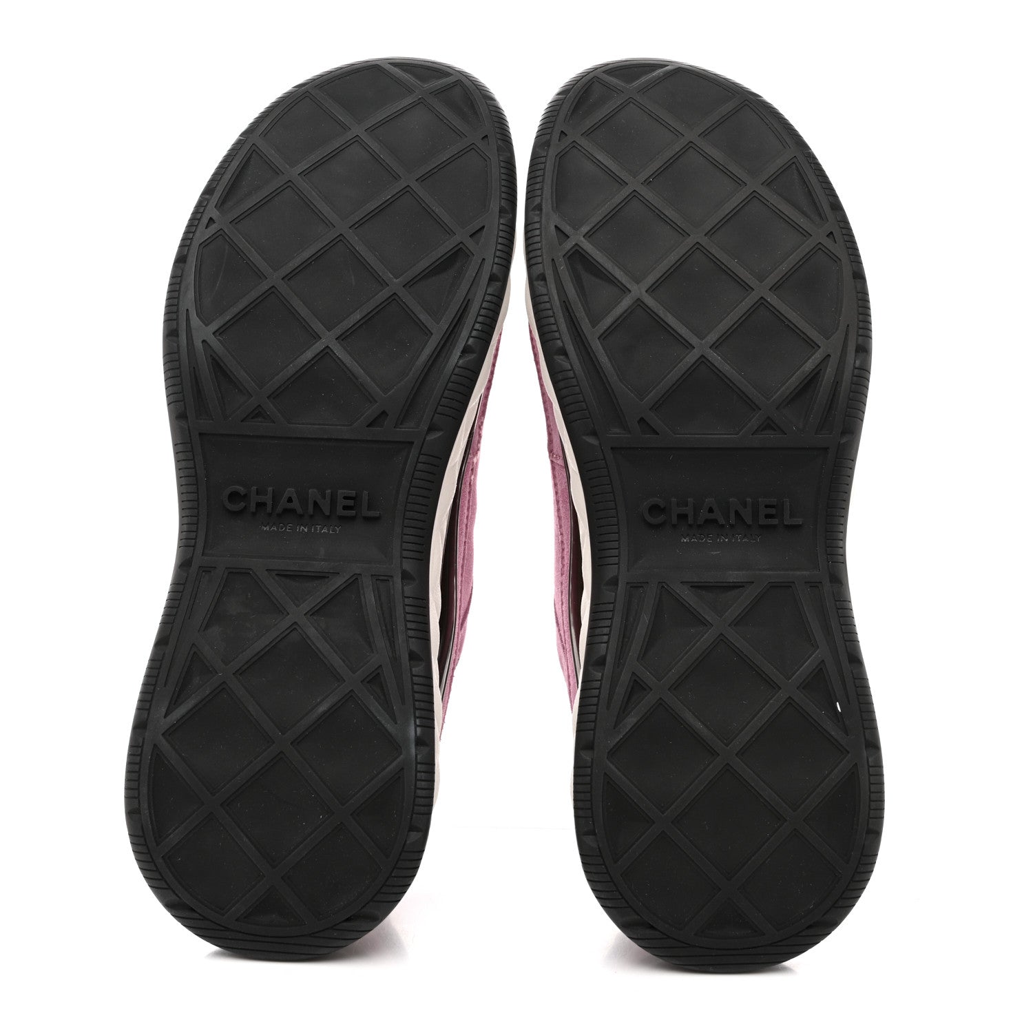 Chanel Suede Calfskin Nylon Grosgrain CC Sneakers 39 Dark Pink