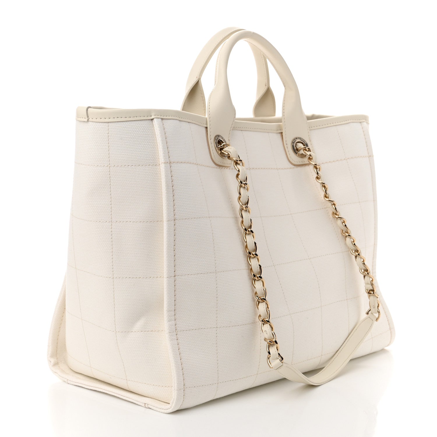 Chanel Cotton Medium Deauville Tote White