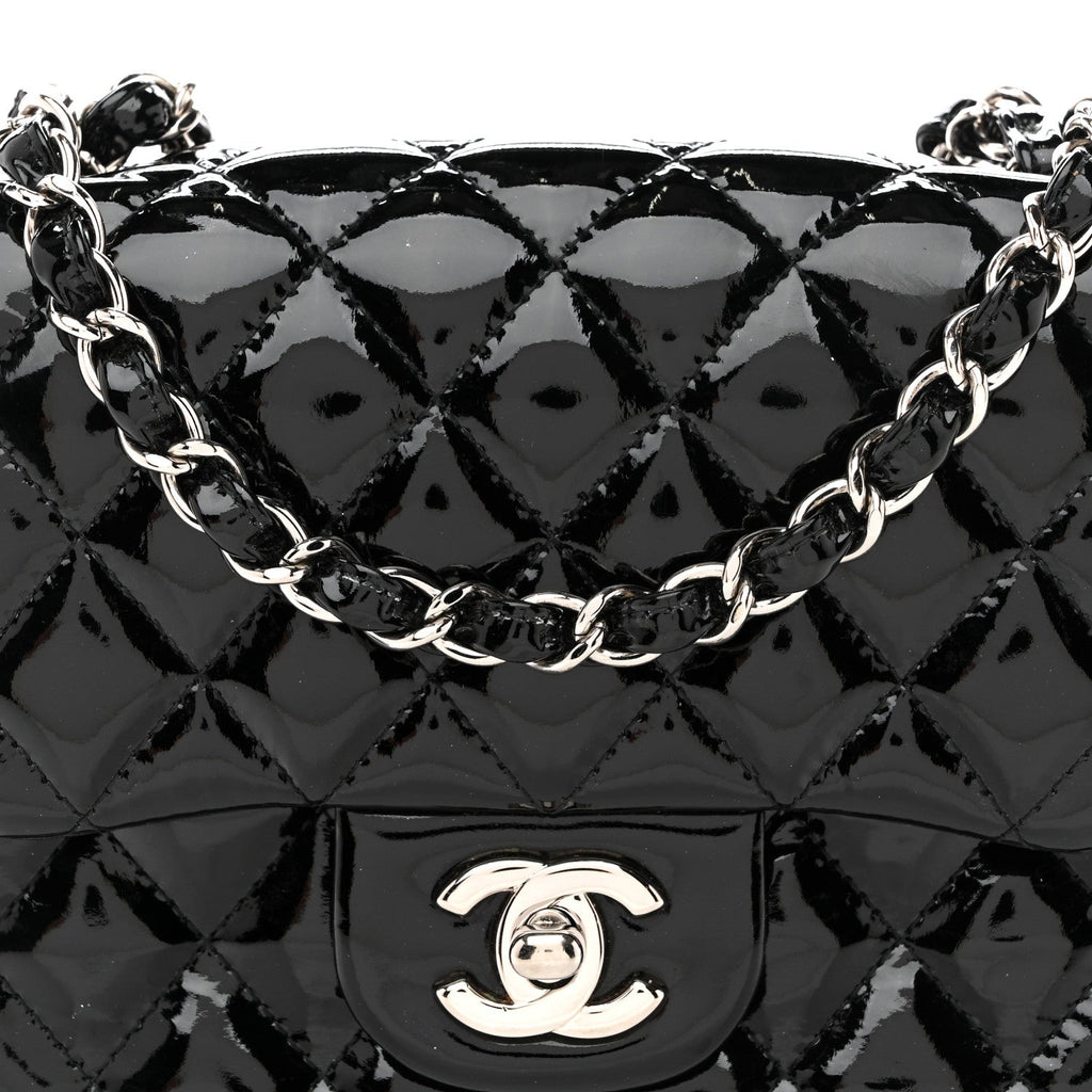 Chanel Patent Calfskin Quilted Mini Square Flap Black