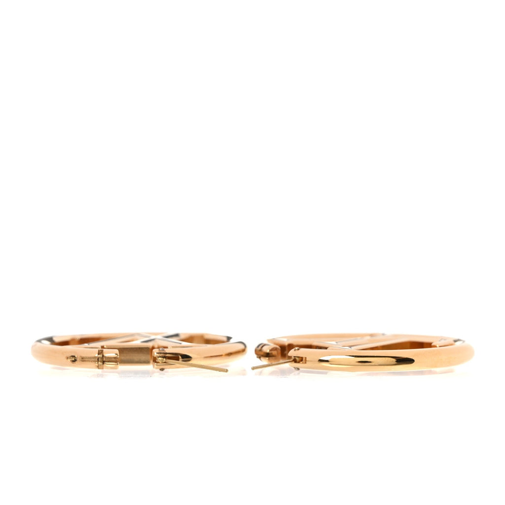 Louis Vuitton Metal Louise Hoop Earrings Gold