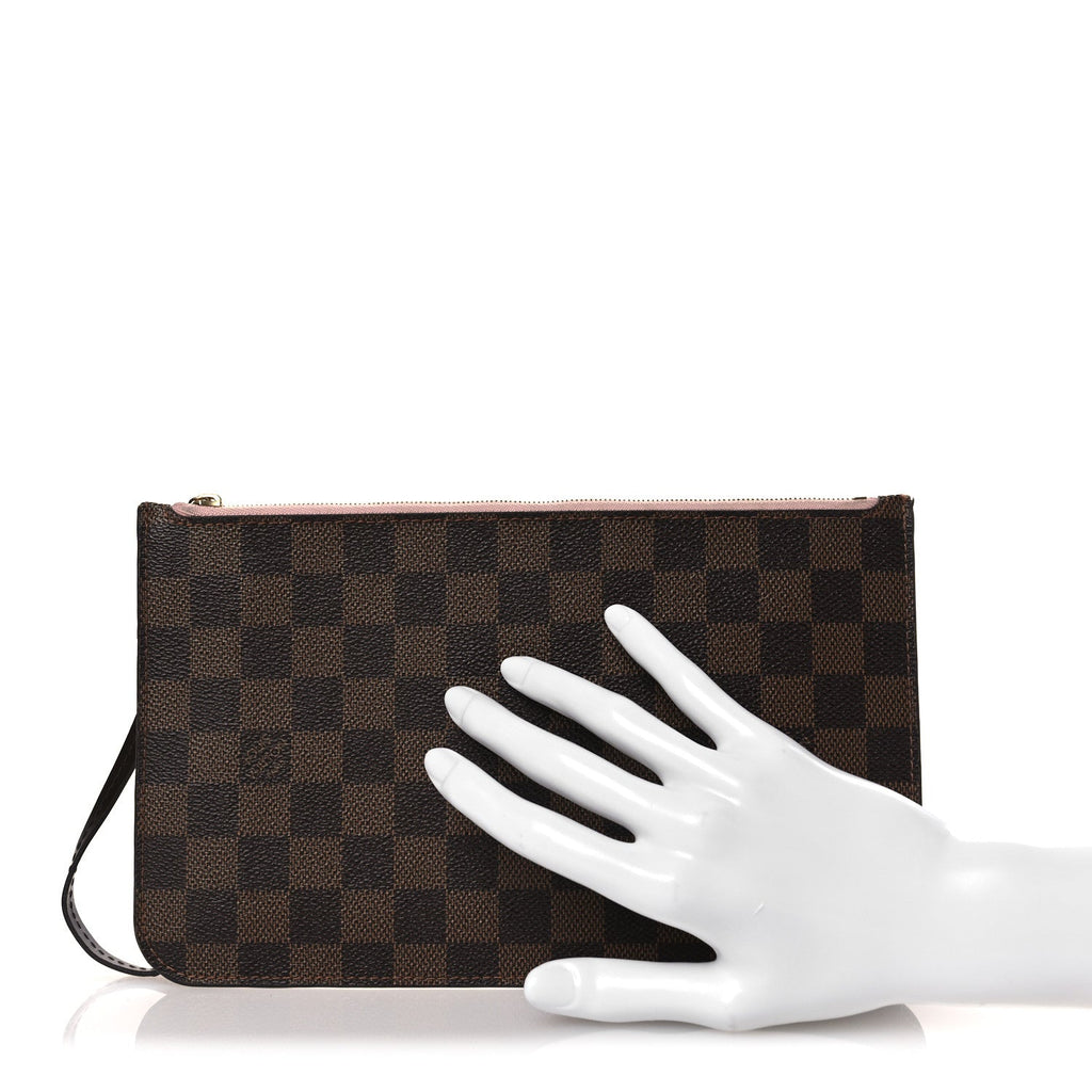 Louis Vuitton Damier Ebene Neverfull MM GM Pochette Rose Ballerine