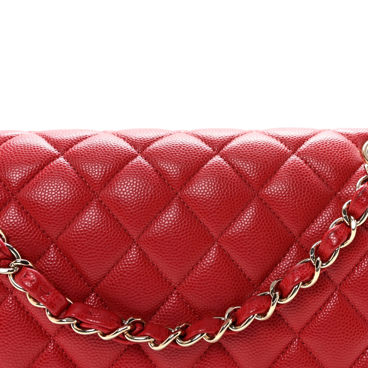 Chanel Caviar Quilted Medium Double Flap Red