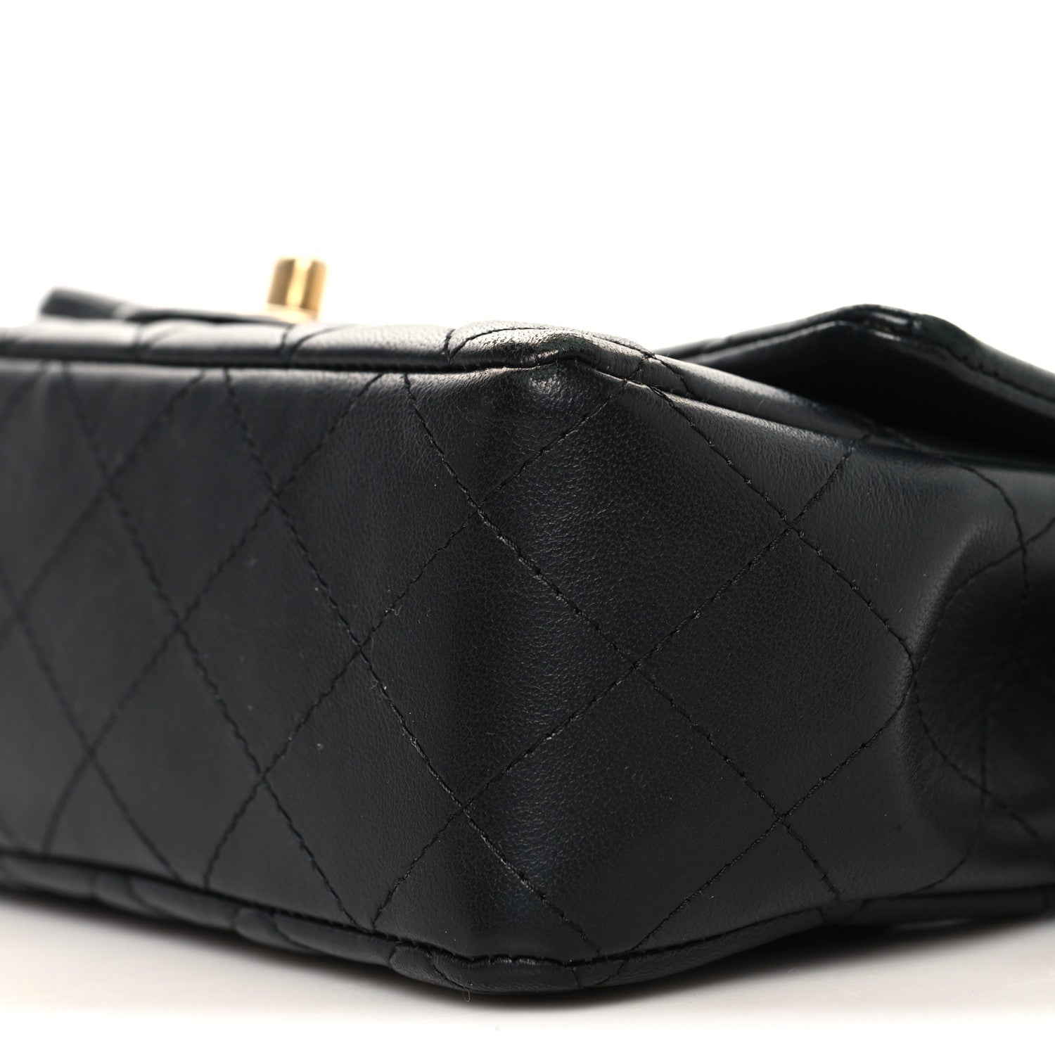 Chanel Lambskin Quilted Mini Rectangular Flap Black