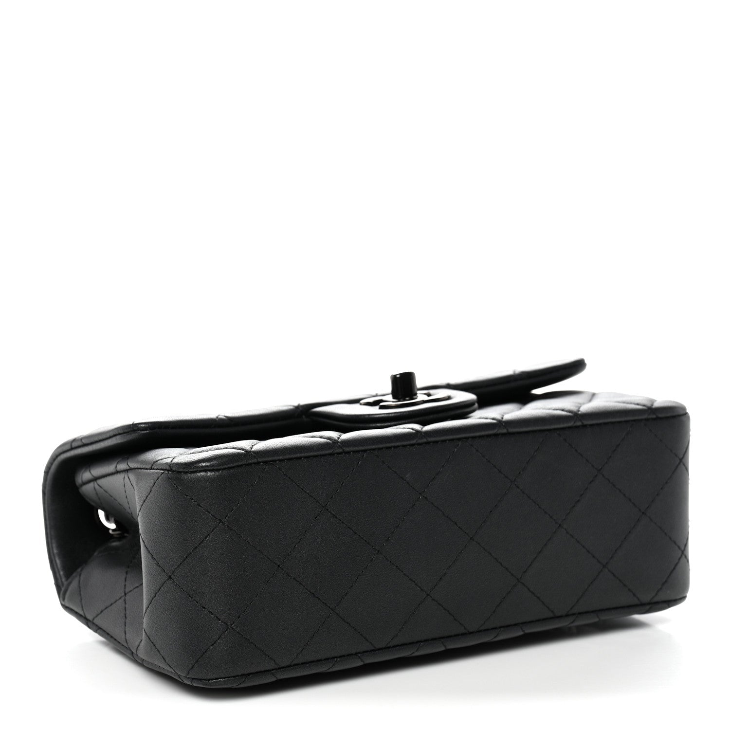 Chanel Lambskin Quilted Mini Rectangular Flap So Black