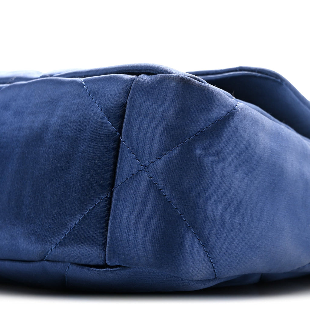Chanel Satin Quilted Medium Chanel 19 Flap Blue