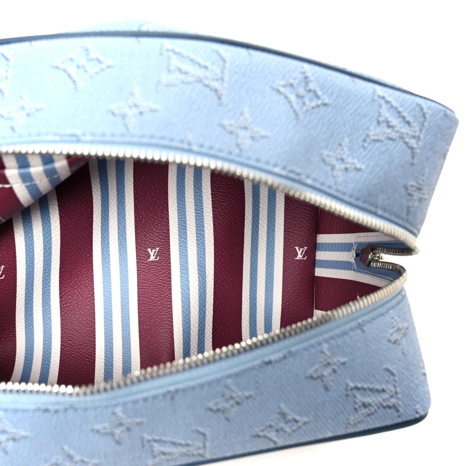 Louis Vuitton Monogram Heritage Locker Dopp Kit Toilet Pouch Blue