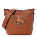 Louis Vuitton Calfskin Lock and Walk Bucket Cognac