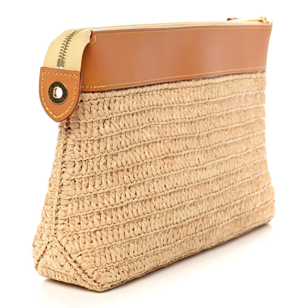 Louis Vuitton Raffia Pochette Voyage Souple Natural Beige