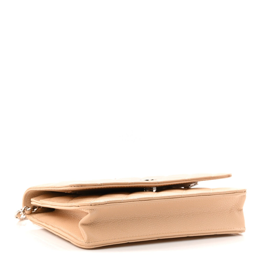 Chanel Caviar Quilted Wallet on Chain WOC Beige