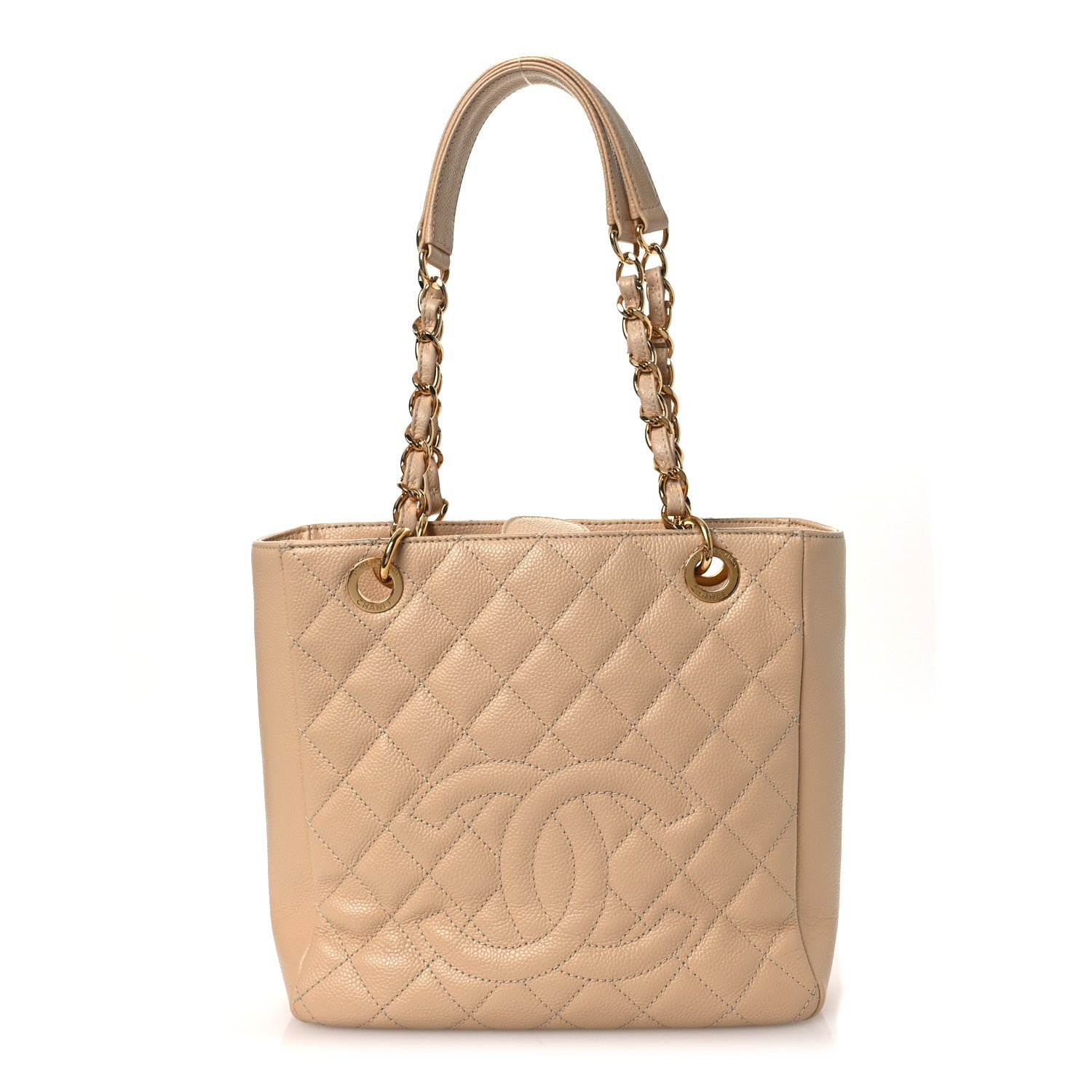 Chanel Caviar Quilted Petit Shopping Tote PST Beige Clair
