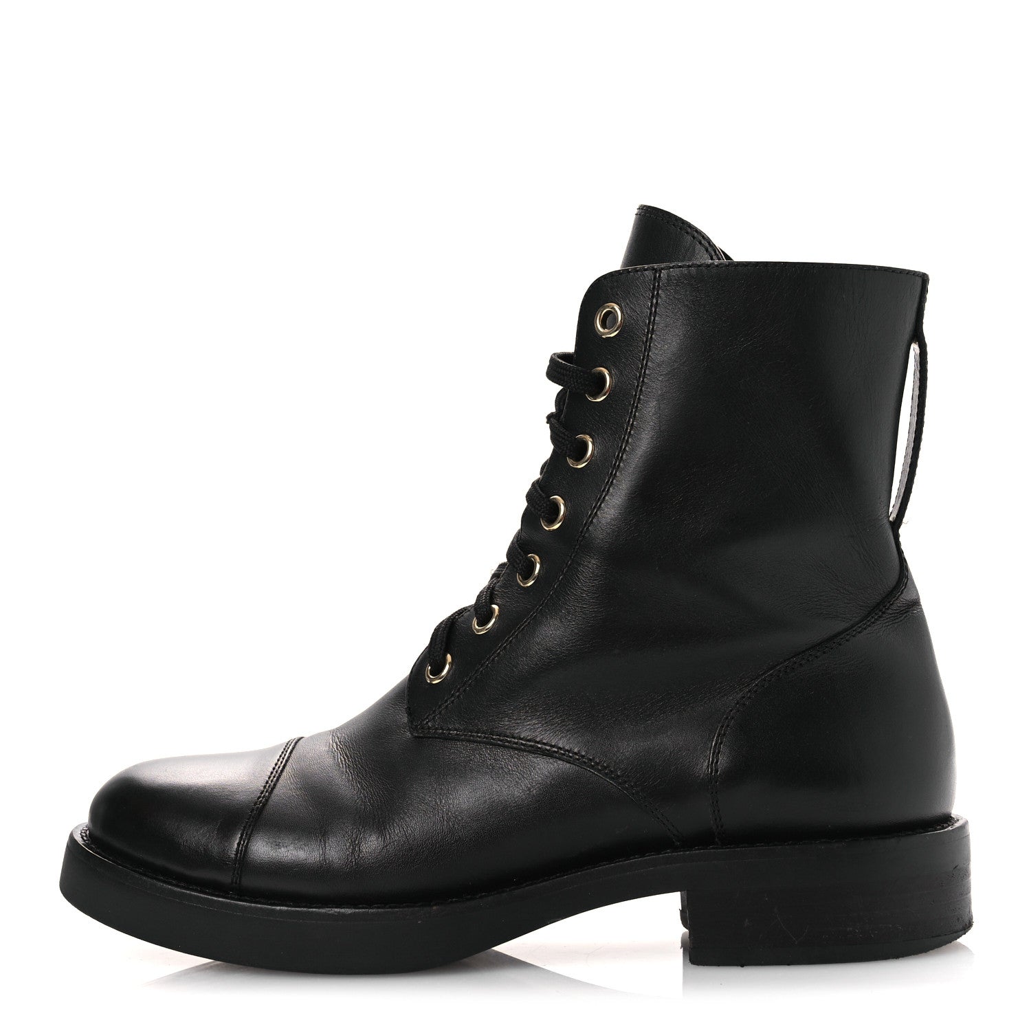 Louis Vuitton Calfskin Flat Ranger Boots 36.5 Black