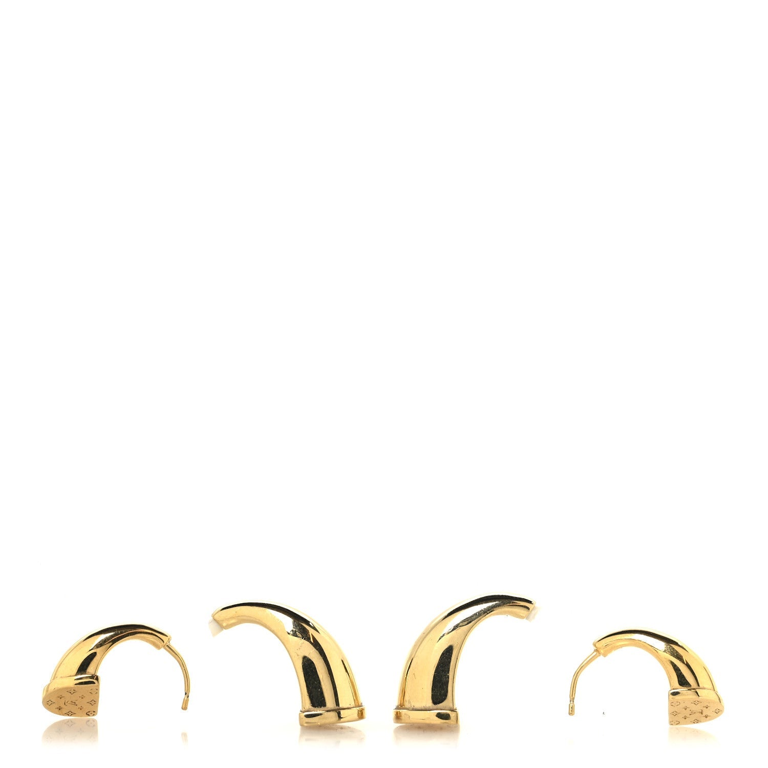 Louis Vuitton Metal Nanogram Sweet Dreams Horseshoe Earrings Gold