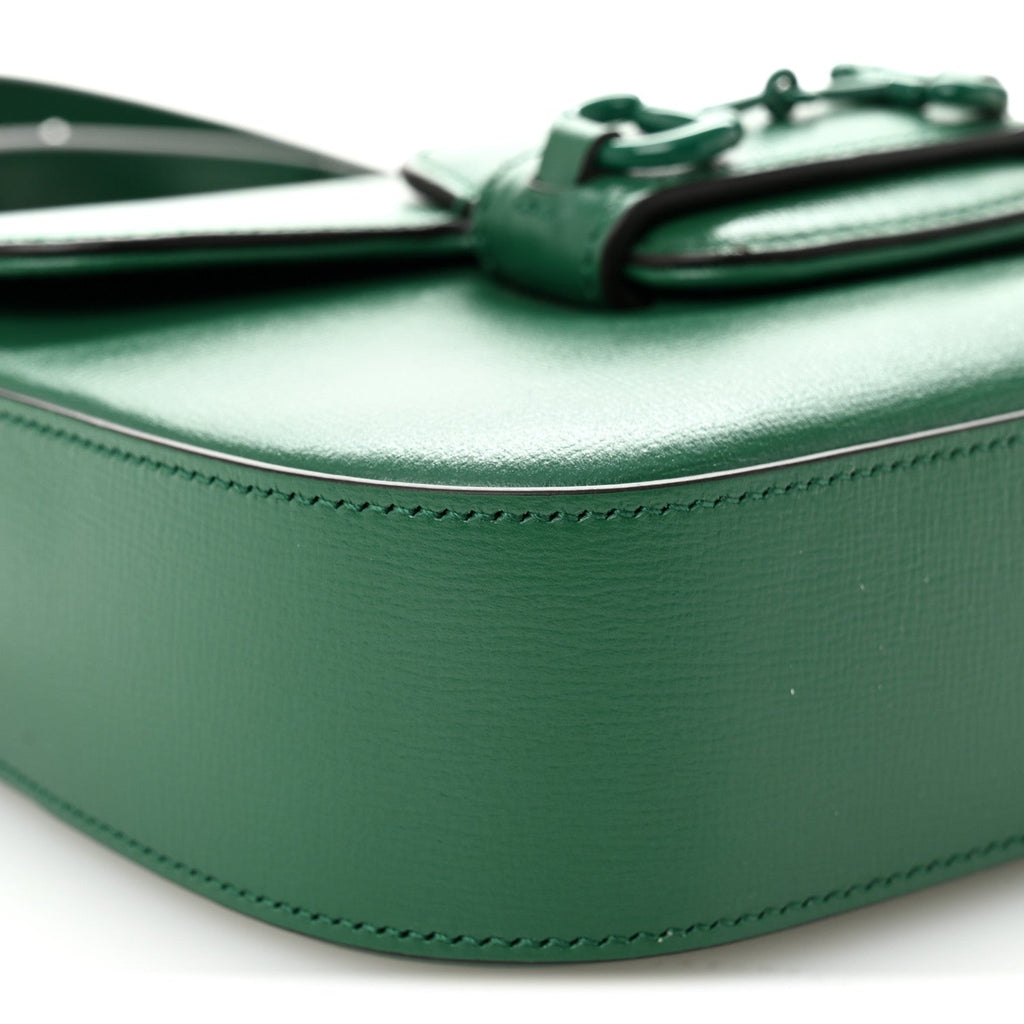 Gucci Azalea Calfskin Web Monochrome Horsebit 1955 Shoulder Bag Emerald