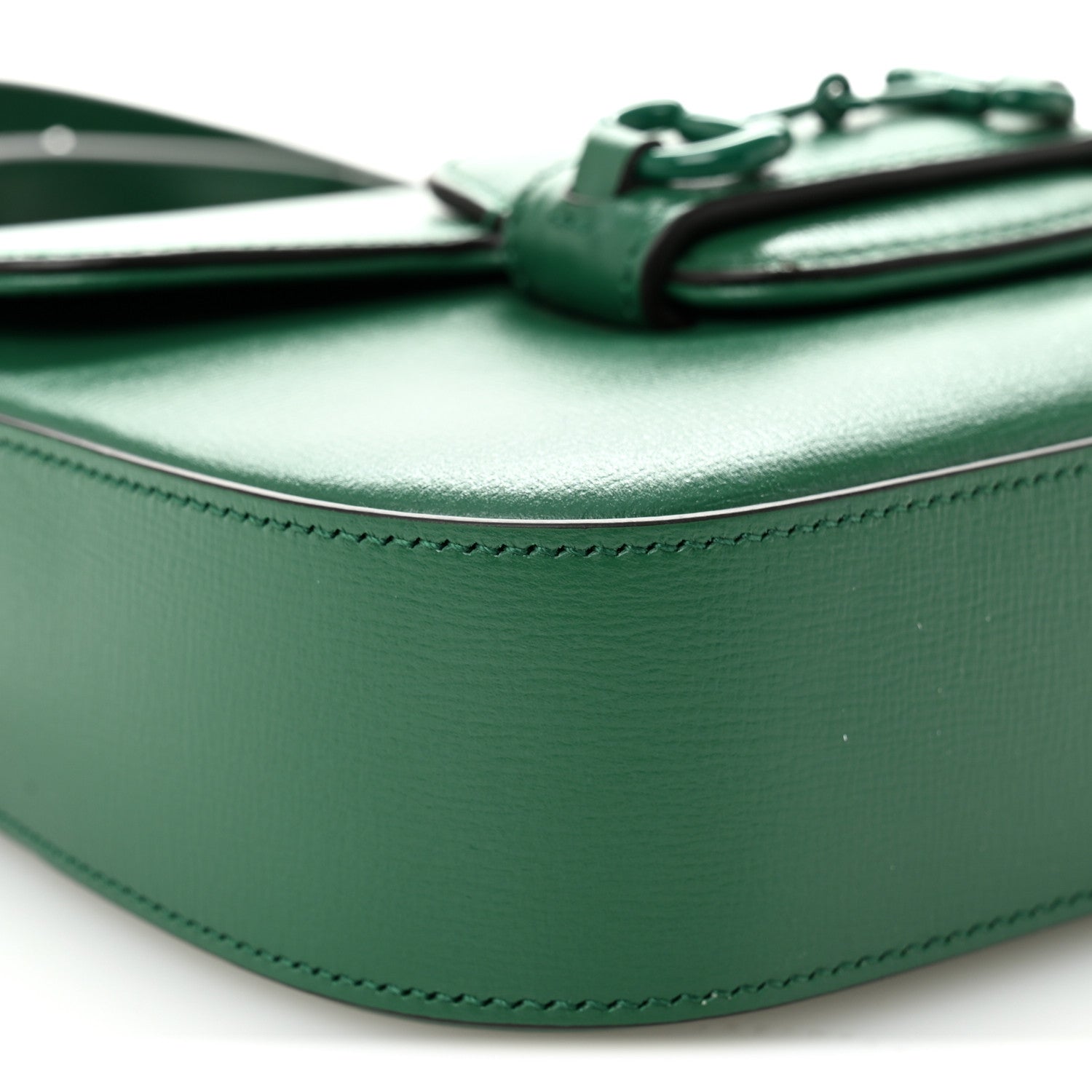 Gucci Azalea Calfskin Web Monochrome Horsebit 1955 Shoulder Bag Emerald