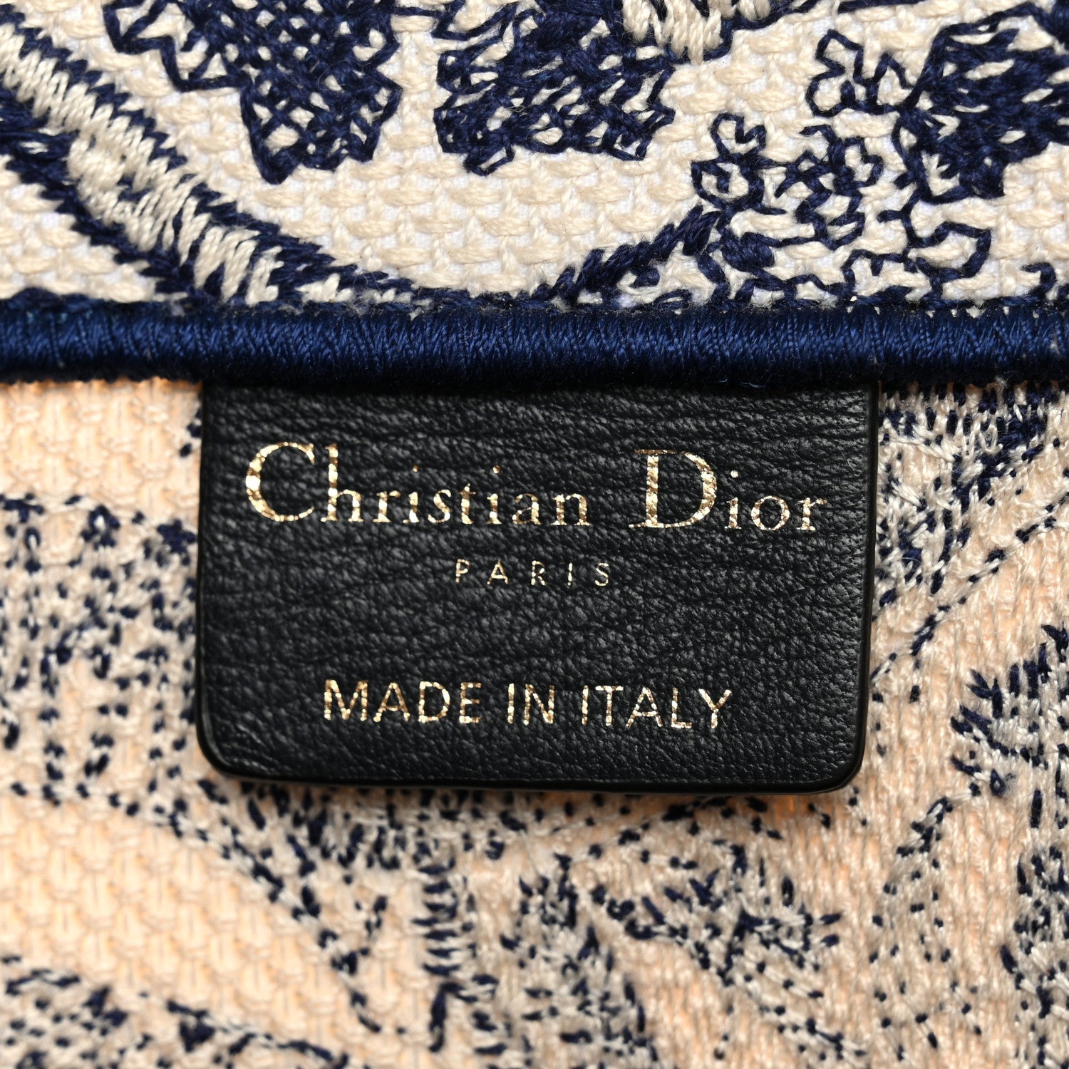 Christian Dior Canvas Embroidered Large Dioriviera Toile De Jouy Book Tote Blue