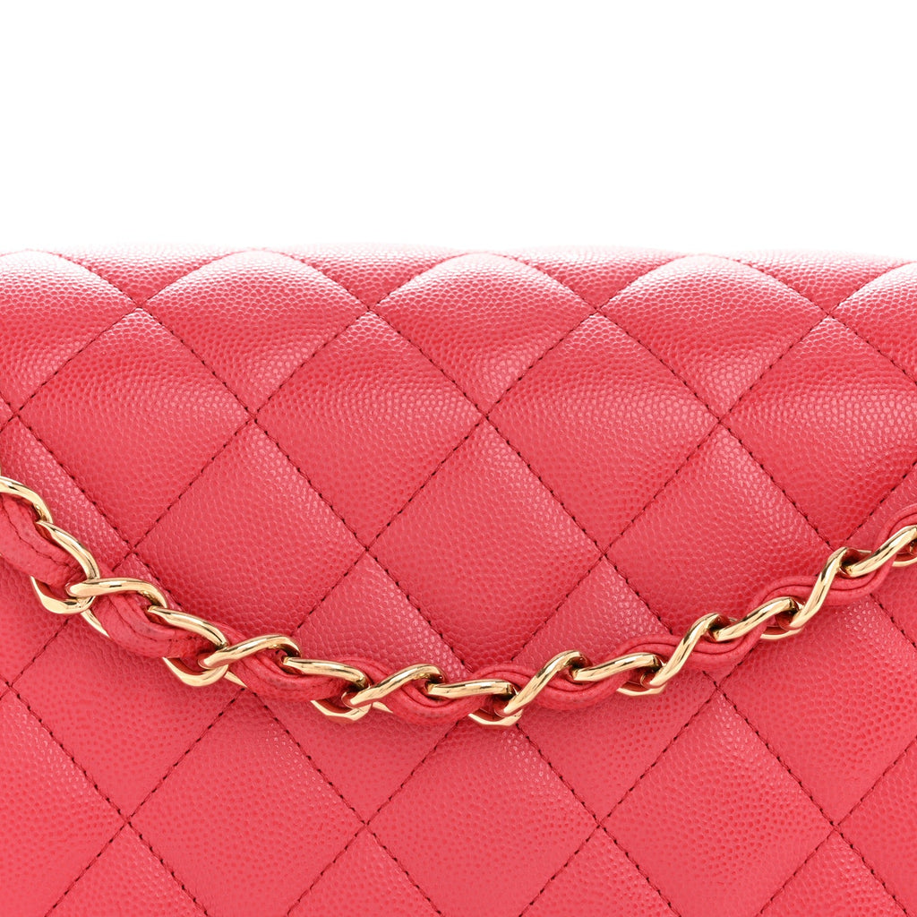 Chanel Caviar Quilted Jumbo Double Flap Dark Pink