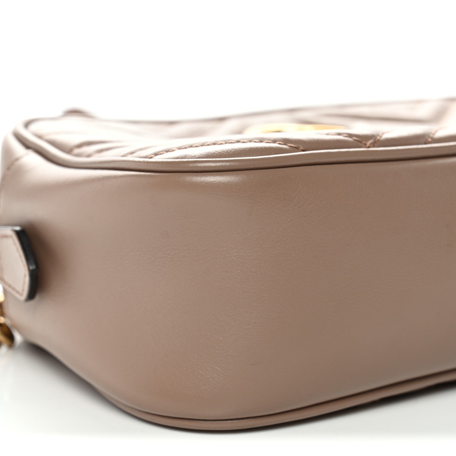 Gucci Calfskin Matelasse Small GG Marmont Chain Shoulder Bag Porcelain Rose