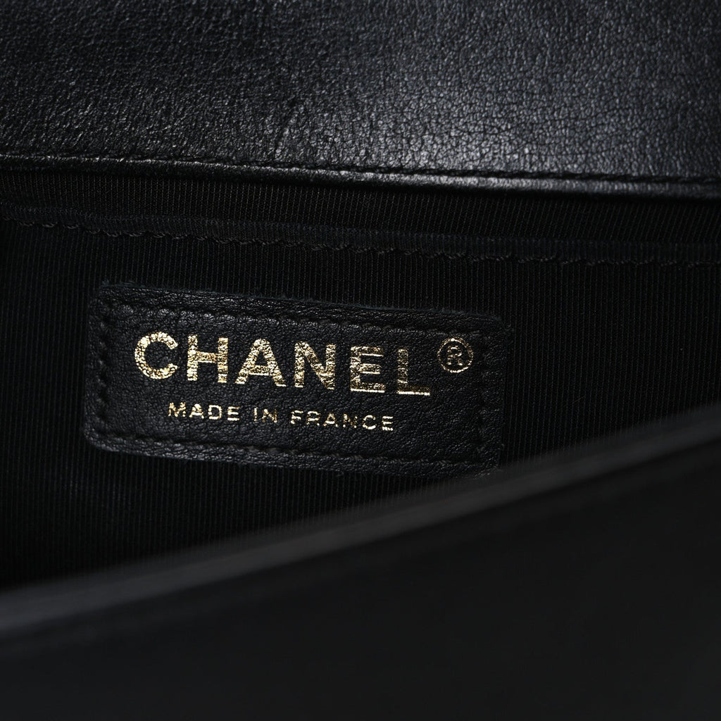 Chanel Calfskin Braided Small Boy Flap Black