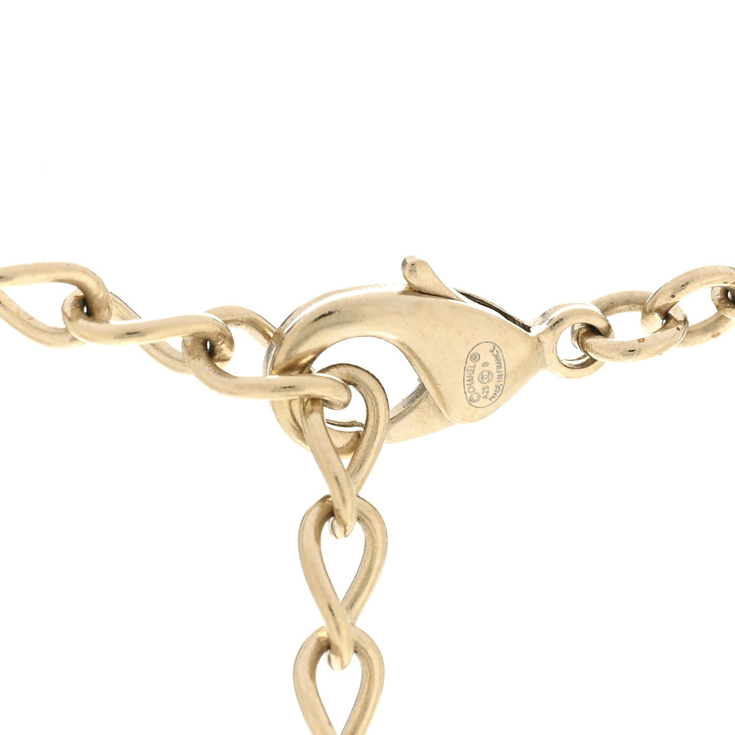 Metal Crystal Logo Star Necklace Gold