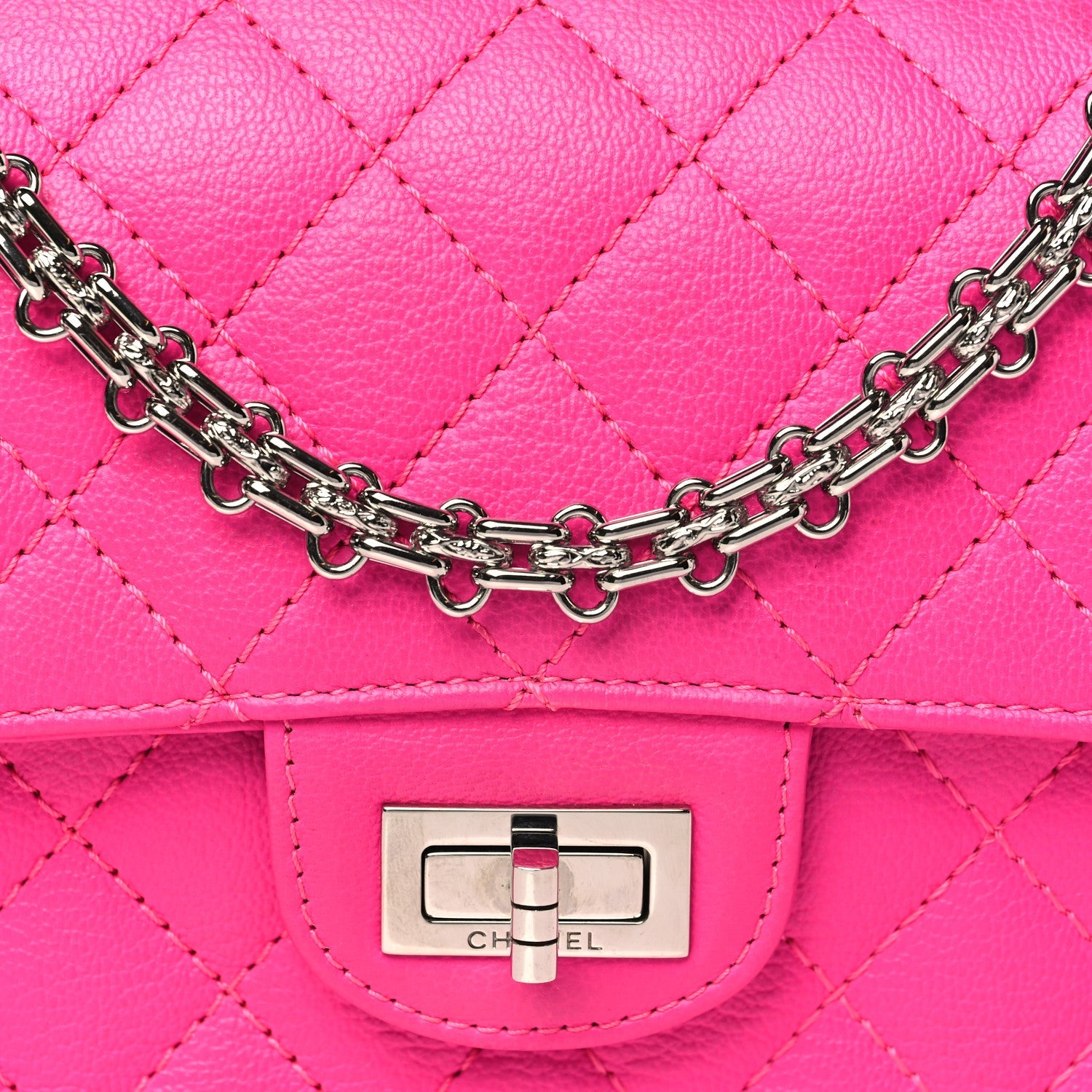 Chanel Goatskin Quilted 2.55 Reissue Mini Flap Fluorescent Pink