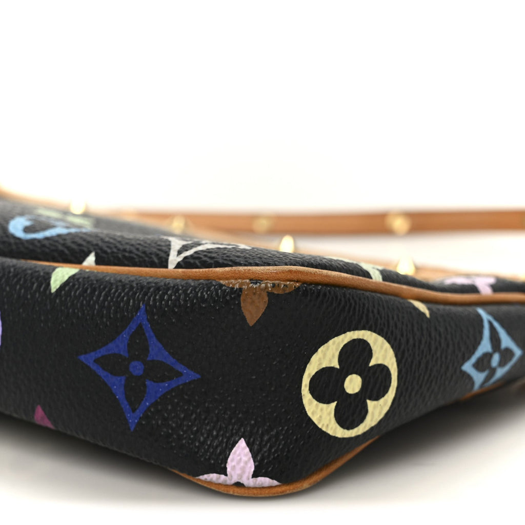 Louis Vuitton Monogram Multicolor Pochette Accessories Black