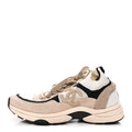 Mesh Suede Fabric Womens CC Sneakers 38.5 Light Pink White Black