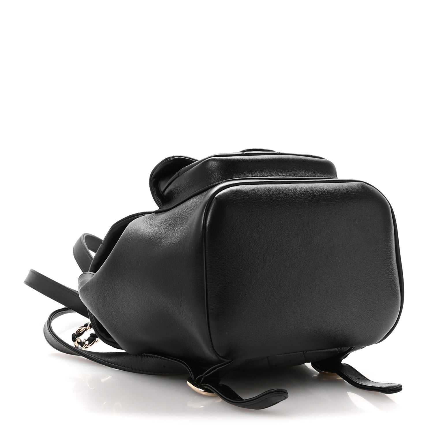 Chanel Glazed Aged Calfskin Quilted Small Duma Drawstring Backpack Black