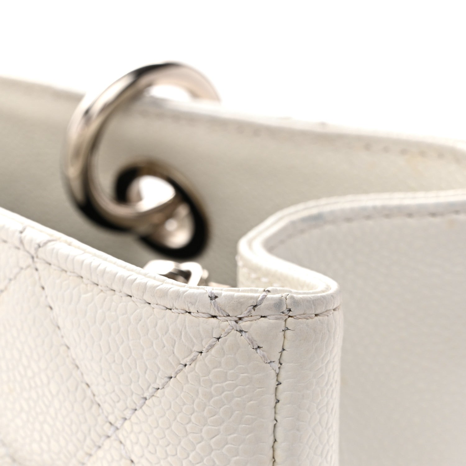 Chanel Caviar Quilted Grand Shopping Tote GST White