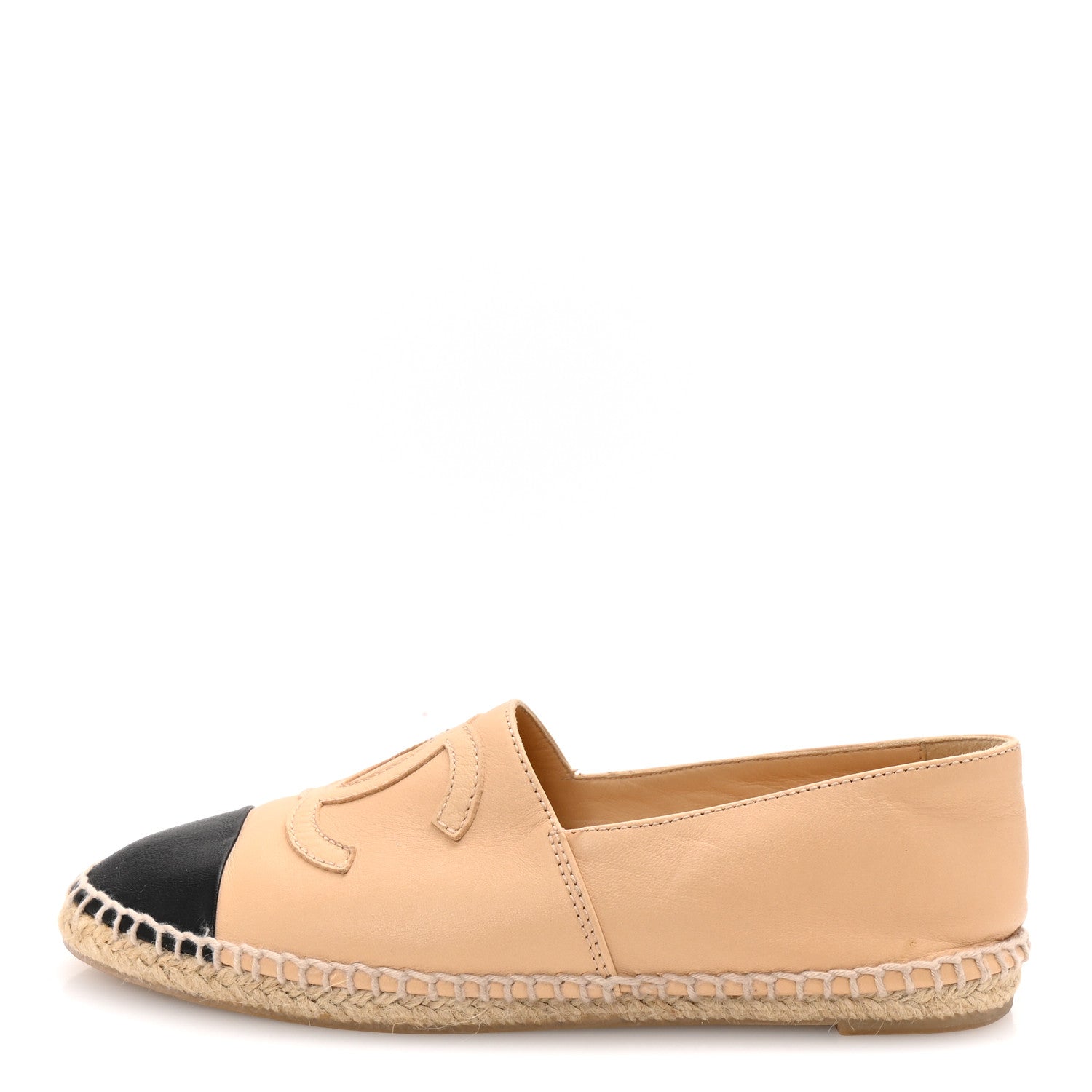 Lambskin CC Espadrilles 35 Beige Black